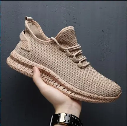 Zapatillas de deporte de malla para hombre, zapatos vulcanizados con cordones, bajos, para correr, mocasines, transpirables, 2021