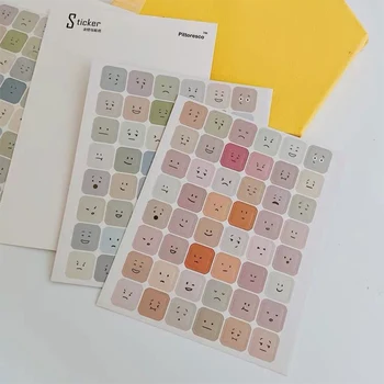 

4kinds Morandi Dot Smiley Sticker DIY Scrapbooking Album Diary Happy Planner Photo Background Wall Decoration Sticker