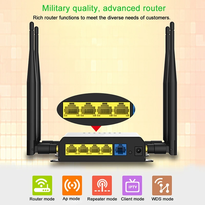 WE826-T 4G модем роутер Lte роутер 2,4G Wi-Fi ретранслятор 4x5DBi внешняя антенна Wifi с sim-картой и USB слотом-EU Plug
