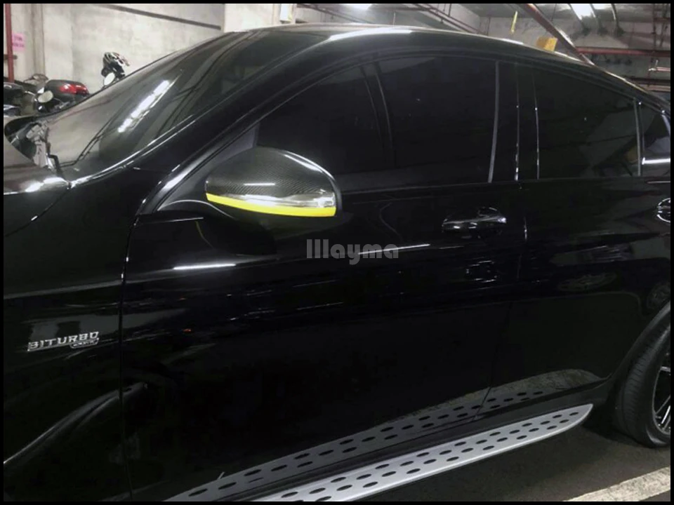 Для mercedes benz c class w205 c250 карбоновое волокно желтая линия замена двери боковое крыло зеркало Чехлы для автомобиля Стайлинг