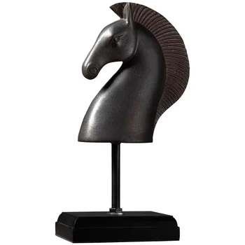 

ART AMERICAN RETRO HORSE HEAD CREATIVE DECORATION HOME OFFICE PORCH WINE CABINET DECORATION CRAFTS DISPLAY