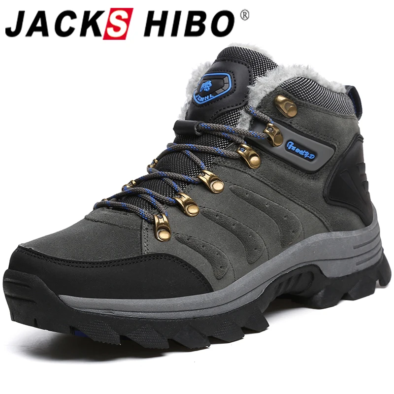 Shoes Snow-Boots Waterproof Jackshibo Ankle Winter Plush Short for Men Outdoor Warm 