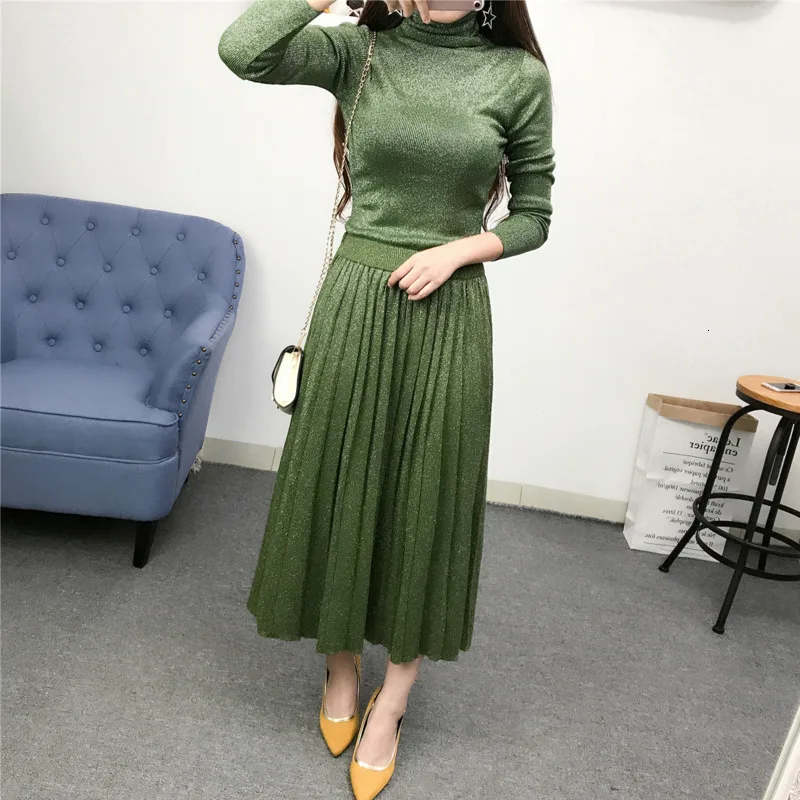 

SHENGPALAE 2019 Turtleneck Long Sleeve 8 Colors Tops 2019 New Autumn Winter Korean Fashion Vintage Women Two Piece Outfits FU125