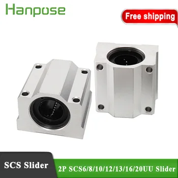 

2PCS for SBR16 CNC SCS8UU SCS6UU Linear Ball Bearing Pellow Bolck Linear unit for CNC milling machine