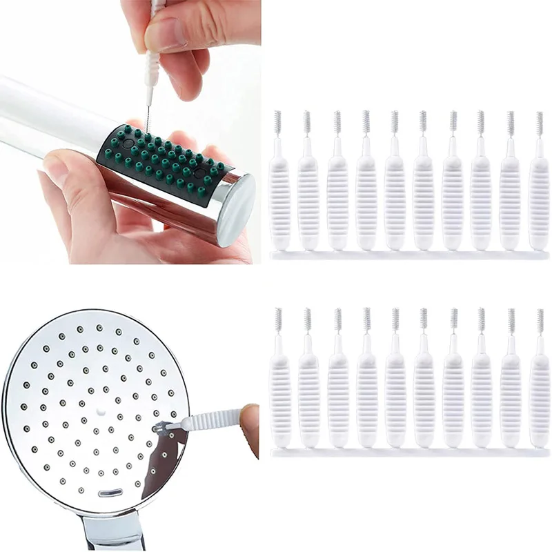 blanc brosse de nettoyage pour salle de bain Lot de 10 mini brosses de nettoyage pour pommeau de douche réutilisables pour téléphone portable anti-encrassement 