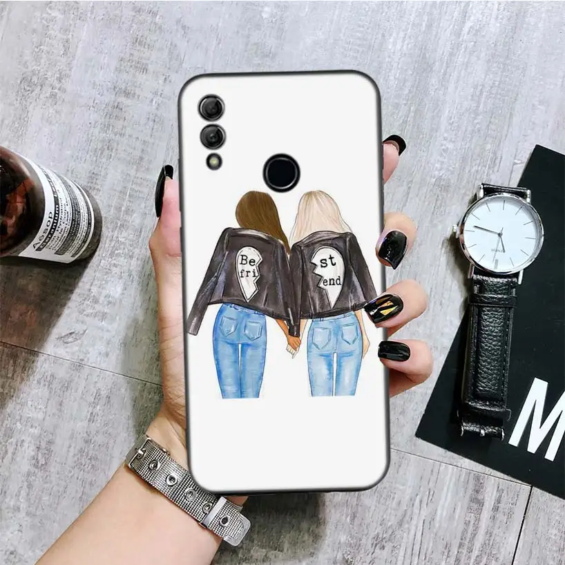 BA238-3 С надписью Best Friends; Черная крышка чехол для телефона для huawei Y9 Y5 Y6 Y7 Honor 10 9 Lite 9X8X8 S 8A фотоаппаратов моментальной печати 7S 7A 10i 20i V20 Coque - Цвет: BA238-3