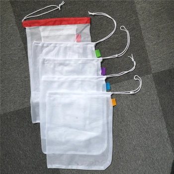 

Can be reused produce storage bag fruit/vegetable/nuts perfect for hand wash available/washing machine available easy with the classification and storage color tag size x 30cm 1X Pack (40X bag) (White)