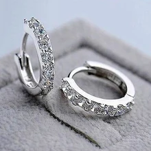 Женские однорядные полные стразы AAA циркон пряжки для ушей белые серьги-гвоздики ювелирные изделия