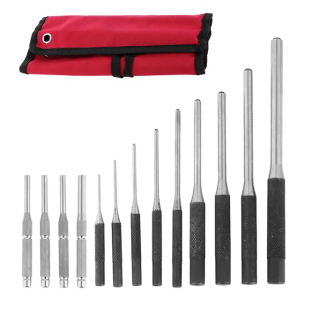 

13pcs Roll Up Case Hand Tool End Professional Round Head Pins Practical Starter Punch Set Steel Safe Multifunction Parts