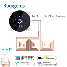 Wifi Smart Electric Floor Heating Thermostat Tuya APP Remote Control Backlight Weekly LCD Touch Screen Temperature Controller lcd wireless smart programmable thermostat for heating system app control