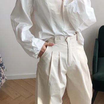 

TVVOVVIN Wide Leg Pants Woman Autumn 2019 Autumn High Waist Easy Nine Part Canister Suit Leisure Time Pants ZX090