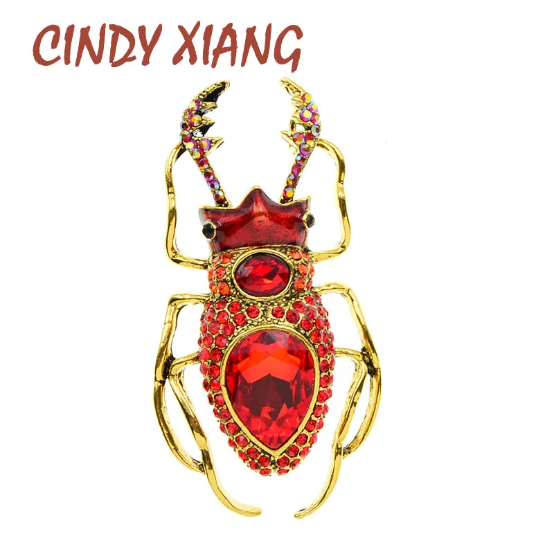 Женская Винтажная брошь в виде насекомых CINDY XIANG булавка с кристаллами 4 цвета