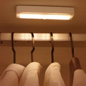 

1/2/4pcs 8 LEDs Under Cabinet Light Motion Sensor Closet Lights Battery Operated Wardrobe Night Lamp For Kitchen Bedroom Home