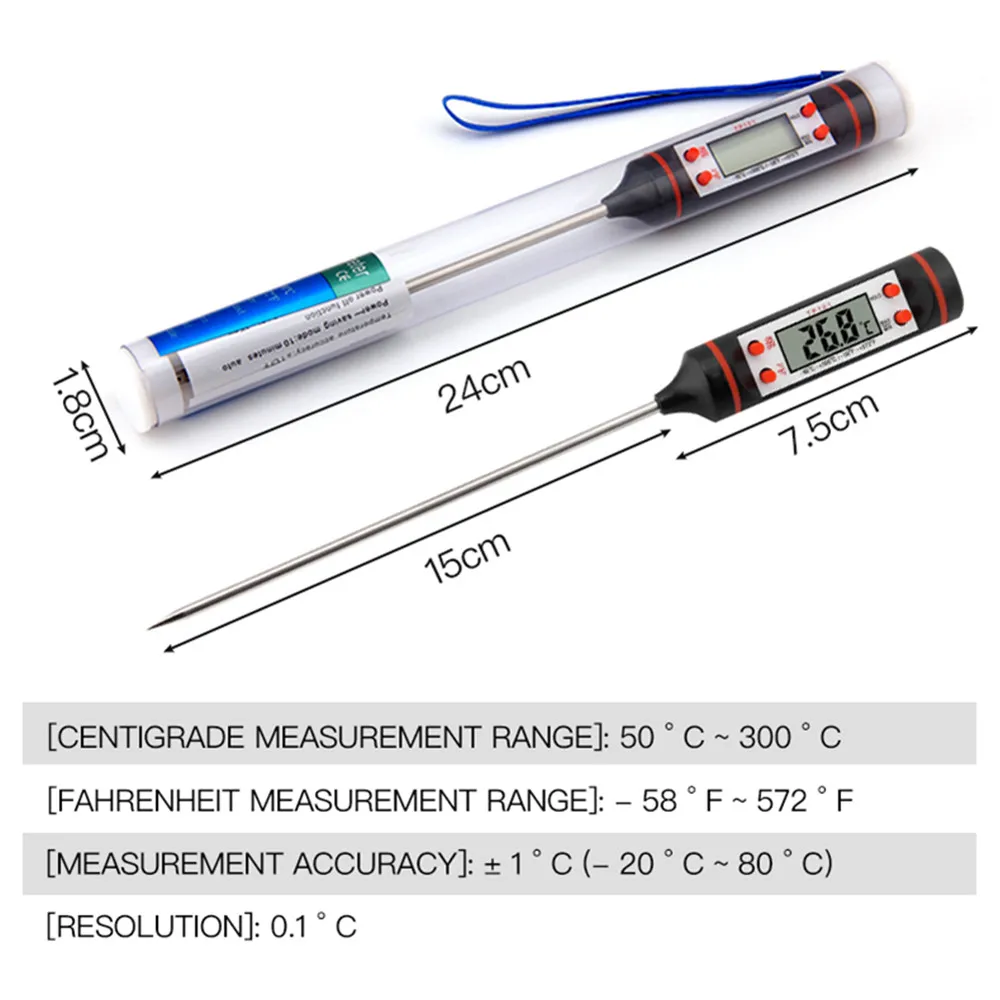 Kitchen Cooking Thermometer Electronic digital liquid barbecue thermometer  TP-300/TA288 Pin Shape oven meat термометр