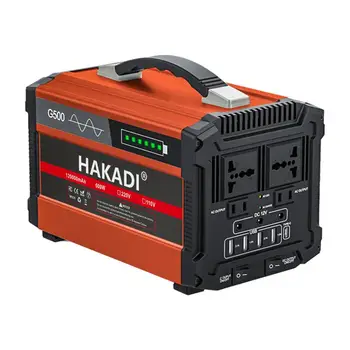 

HAKADI G500 500W most 1000W Portable power station Rechargeable Lithium Batterypower bank 110V 220V AC DC type-C car charge
