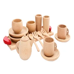 Maison de jeu en bois pour enfants, jouet pour filles, maison de jeu, vaisselle de cuisine, Simulation de cuisine en bois de hêtre, jouet de cuisine, capacité pratique 