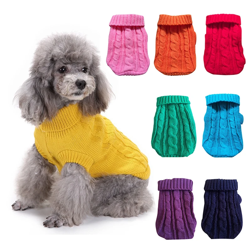 Pet Dog Sweaters Winter Warm Pet Clothes for Small Dogs Soft Woolly