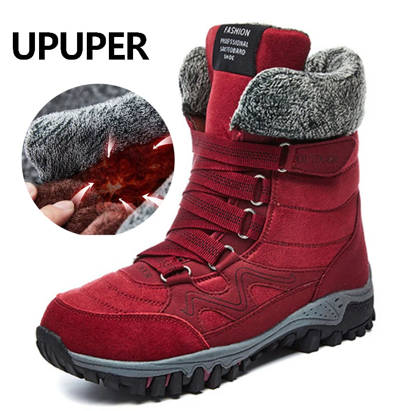 Upupper/зимние женские ботинки теплые зимние на меху женская обувь ботильоны с