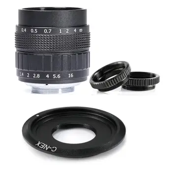 

Fujian 50mm f/1.4 APS-C CCTV Lens+adapter ring+2 Macro Ring for SONY NEX Mirroless Camera A5300/A6000/A6300/A7/A7II/A9