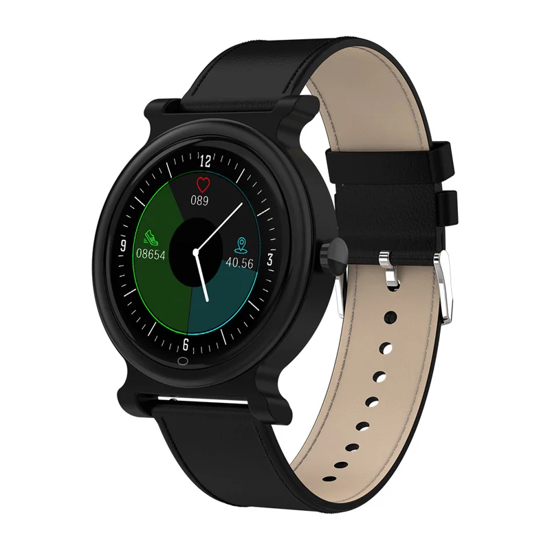 Смарт-часы R20 Android IOS Bluetooth Вызов SIRI браслет пульсометр кровяное давление фитнес-трекер цветной спортивный браслет - Цвет: BLACK LEATHER