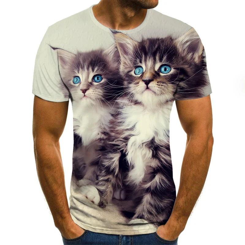 

2020 new fashion 3D printed T-shirt animal pattern summer short sleeve round neck top casual men's T-shirt
