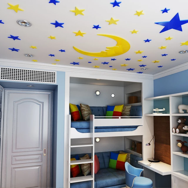 1049 PCS Glow In The Dark Stars Wall Stickers, Star And Moon Ceiling  Stickers Glowing Wall