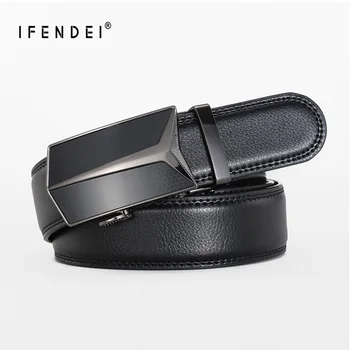 

IFENDEI Men Belt Male Genuine Leather Belt Strap Belts For Men Top Quality Automatic Buckle black Belts Cummerbunds