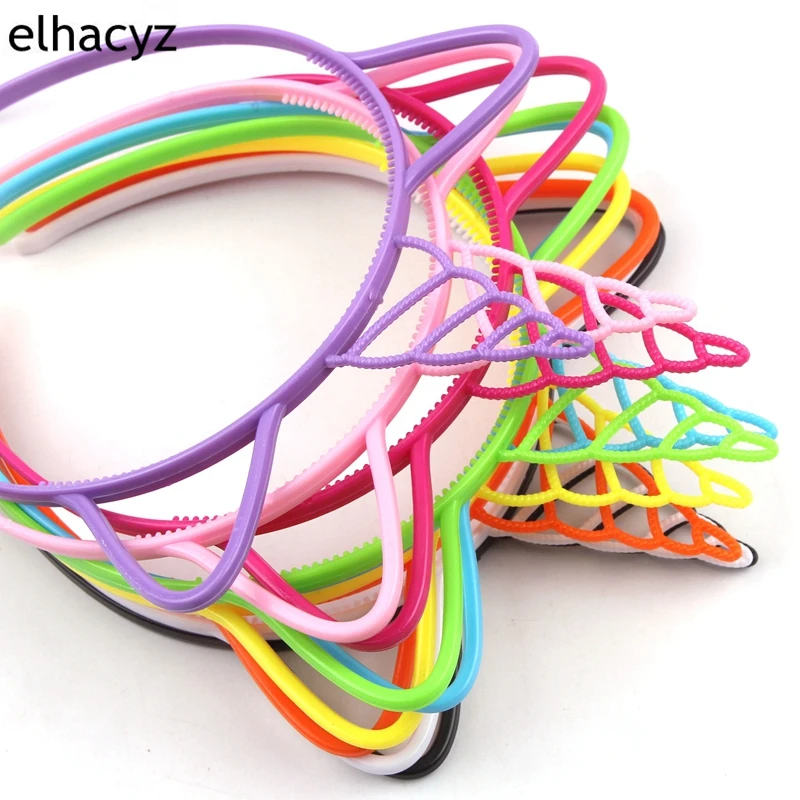 5pcs/lot Lovely Plastic Unicorn Hair Bands Birthday Supplies For Kids Girls Headband With Teeth Hair Hoop Chic Hair Accessories girls shoes lovely bowknot fashion female children s shoes 2023 autumn new pearl pure color buckle shoes single shoes with pearl