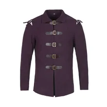 Готический плащ, Мужская винтажная куртка, средневековый косплей, однотонный рыцарский плащ, мужская кожаная пряжка, верхняя одежда, куртка, костюм, одежда