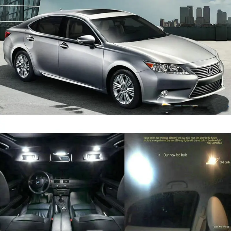 

LED Interior Car Lights For lexus es 2013 room dome map reading foot door lamp error free 13pc