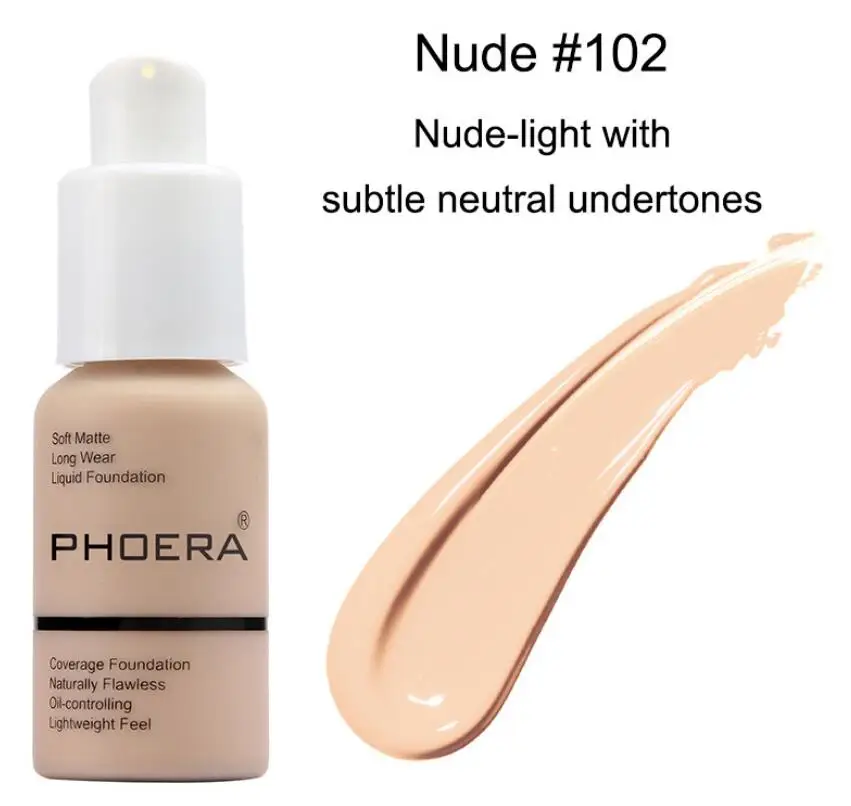 PHOERA матовый контроль масла маскирующий тональный крем - Цвет: 102  Nude