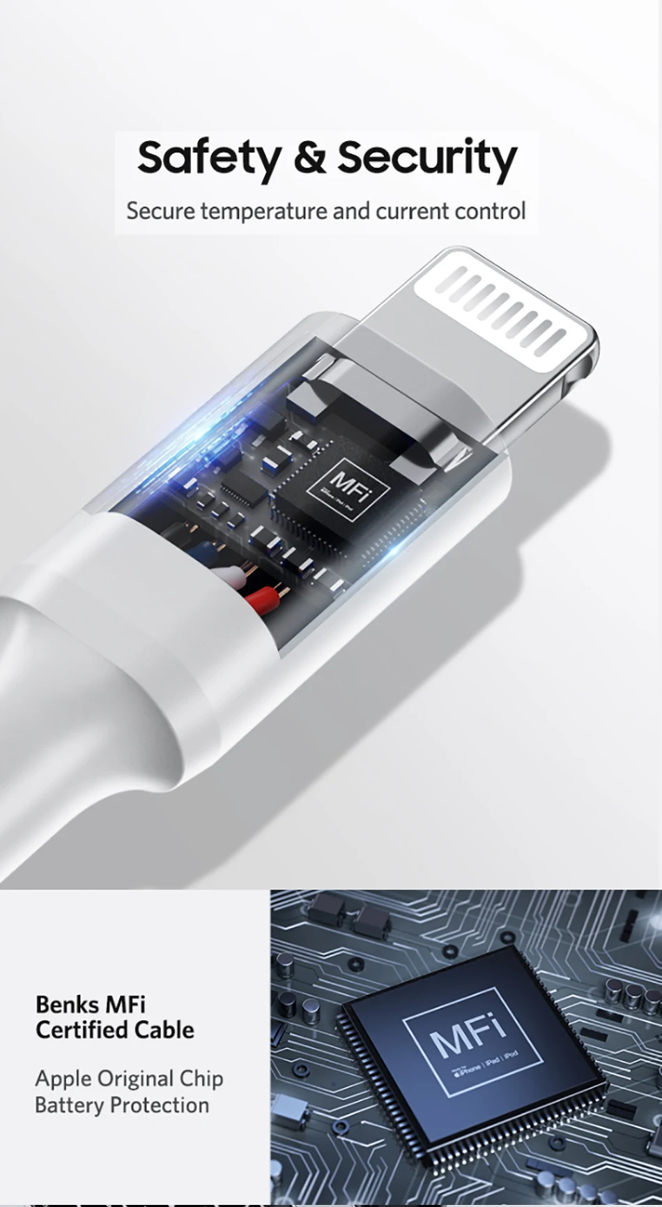 Benks MFi PD Cable Fast Charging For iPhone 11 Pro MAX X XR XS 8 Plus Type C to Lightning Phone Cables For iPad Pro Charger Cord (9)