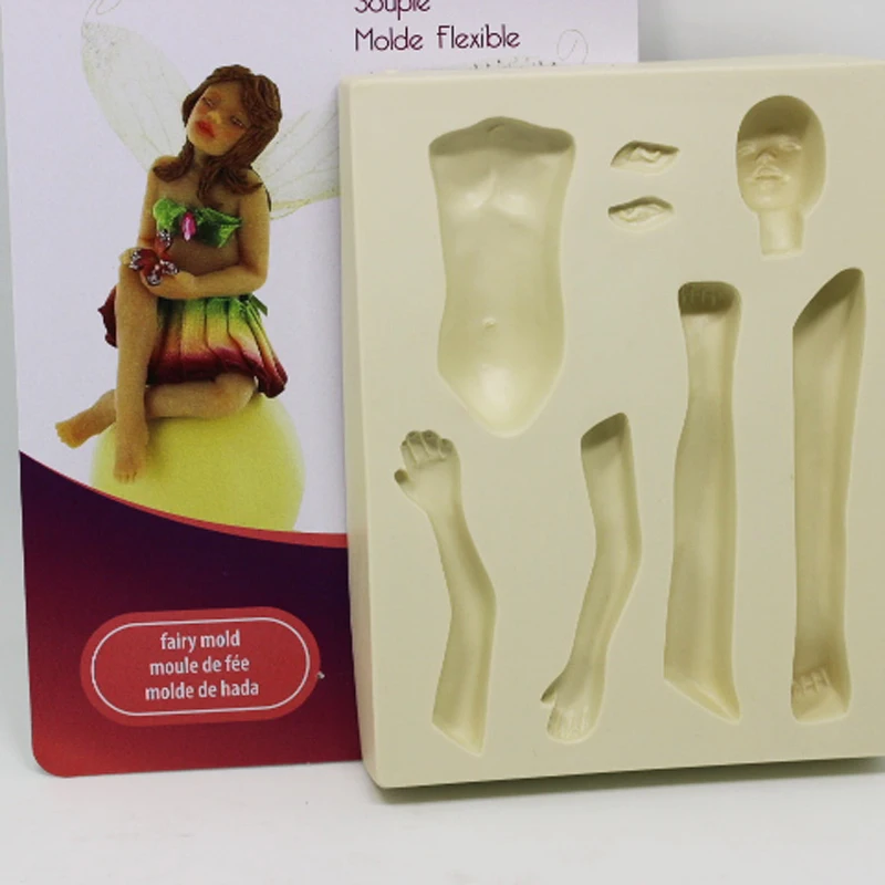 PolymerClaySiliconeMoldGirlTurnSugarCakeChildDollSpecial