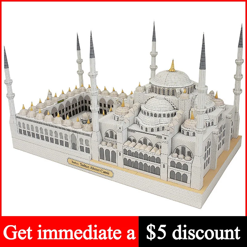 Turkey Sultan Ahmet Camii Temple 3D Paper Model House Papercraft DIY Art Origami Building Teens Adult Handmade Craft Toys QD-202 | Игрушки и