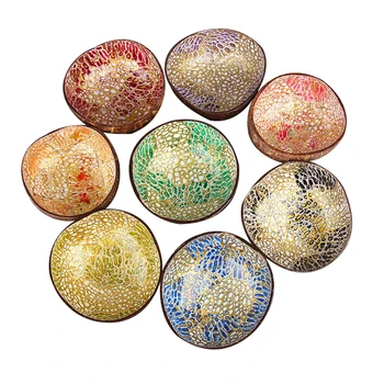 

Creative Natural Coconut Bowl Ink Creative Ornament Storage Bowl Eco Friendly Soup Salad Noodle Storage Section Coconut Bowl