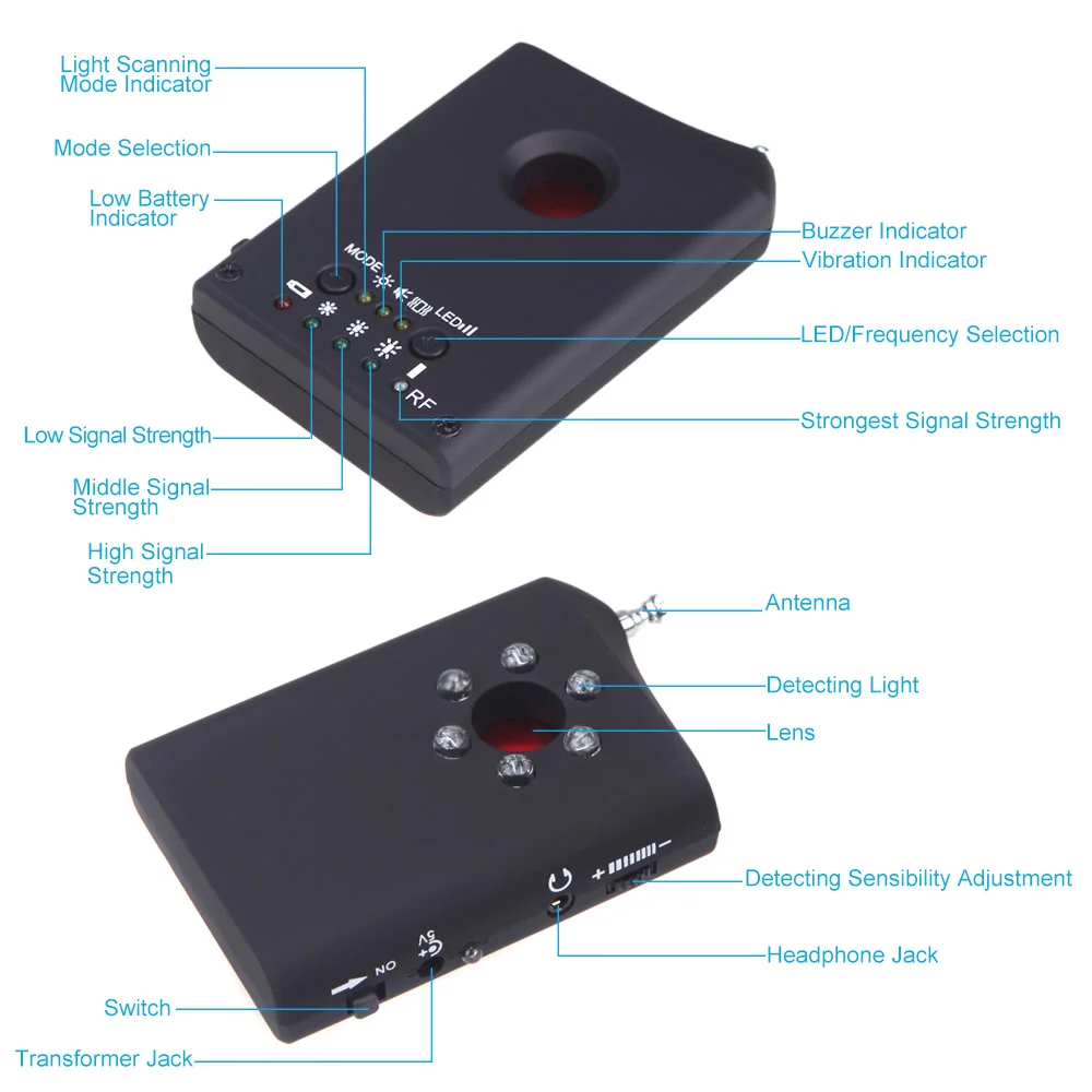 Signal Detector LDRF-DT1 Camera GSM Audio Bug Finder GPS Signal Lens RF Tracker