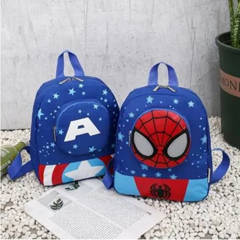 

Fashion Children's Backpacks Cartoon Captain America Shoulder Bags Boys Kids School Bags man Kindergarten Bag