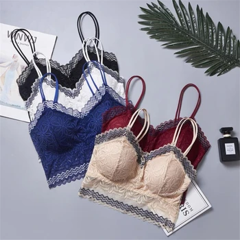

Wrapped Chest without Rims Sleep Bra Sexy Ladies Underwear New 2020 Women's Tube Top Lace Bras Full Cup Wire Free Solid Bustier