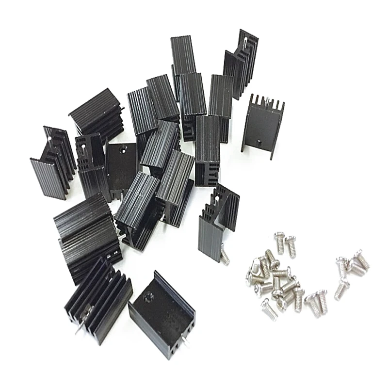 10 шт. 21x15x11 мм черный алюминиевый радиатор для транзисторов Mosfet TO