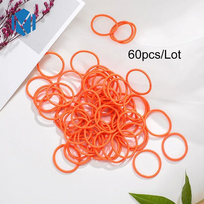 Orange 60/120 шт./лот, 3 см, Детские резинки для волос ярких цветов, эластичные резинки для волос, Детские аксессуары для волос, резинка для укладки волос - Цвет: Orange