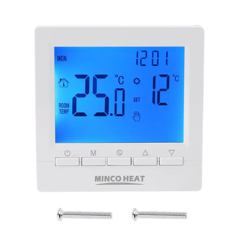 LCD Gas Boiler Thermostat 3A Weekly Programmable Room Heating Temperature Controller 86x86mm ME83L H