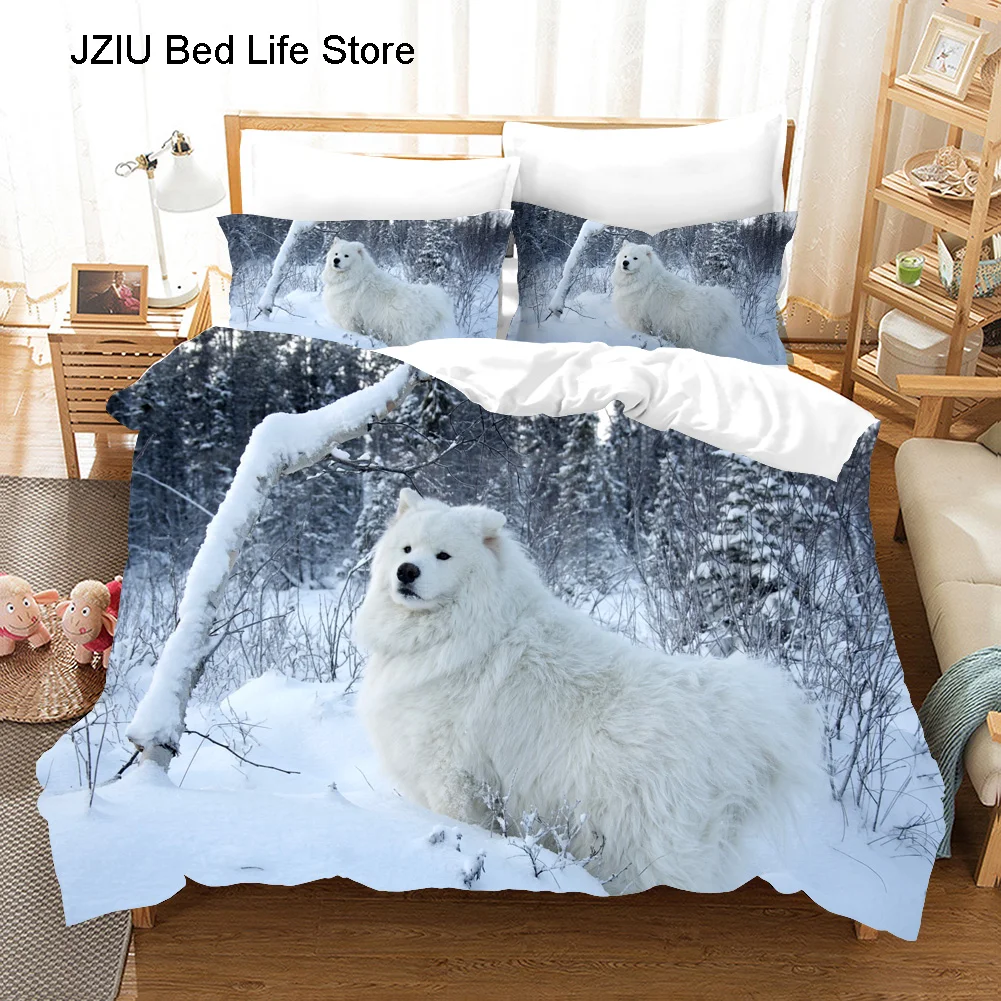 3D Samoyed ħ Ʈ Pillowcase Ʈ ü  ŷ ħ ħ ٰ ̺ Ŀ Ʈ