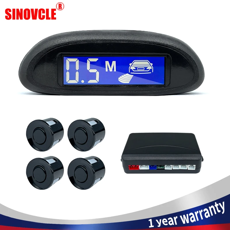 Sinovcle Sensor de aparcamiento de coche con Auto Parktronic inversa LED Monitor 4 sensores Radar Detector de sistema de retroiluminación de la pantalla