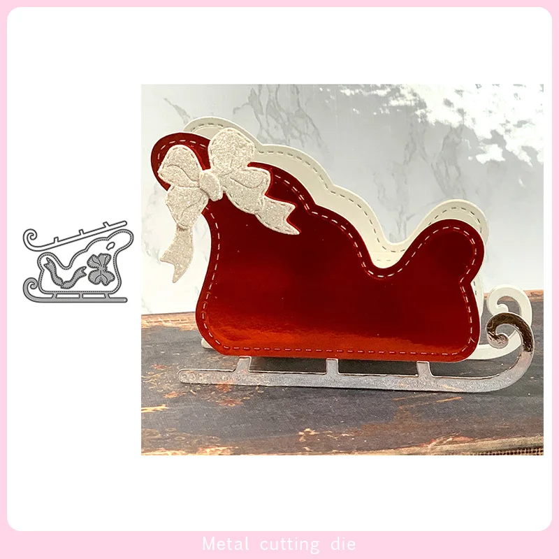 

Christmas sleigh Metal Cutting Dies for DIY Scrapbooking Photo Album Decorative Embossing Paper Card Crafts Die Cut 2019