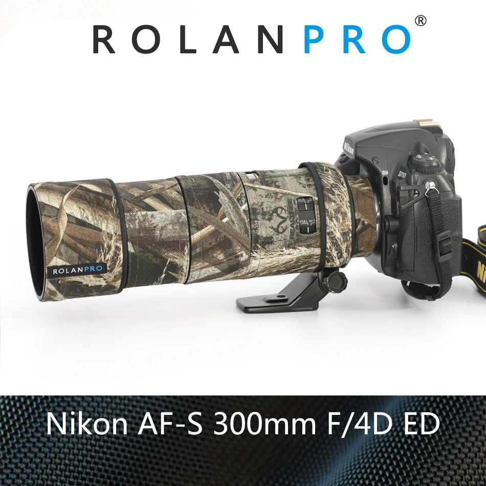ROLANPRO Lens Camouflage Coat Rain Cover for Nikon AF S 300mm F/4D ED