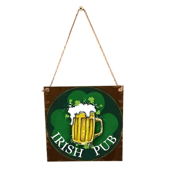 

1pcs Creative Wood Funny Hanging Drop Clover Hanging for Store Home Office Party