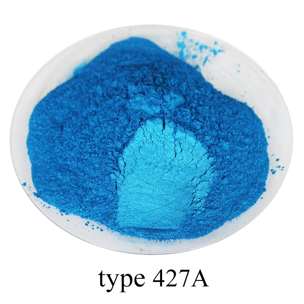 

Type 427A Pearl Powder Mineral Mica Pigment Acrylic Watercolor Paint for Soap Dye Automotive Arts Crafts DIY Sky Blue 50g