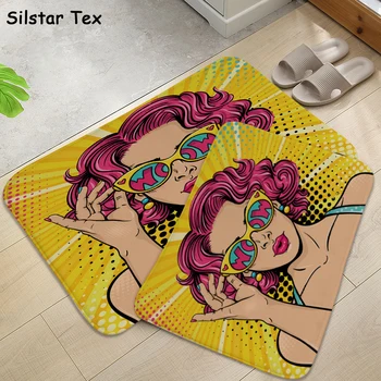 

Silstar Tex Fashion Women Bathroom Mats Sets Long Carpets Rug Anti-slip For Floor Corridor Microfibre Abort Water Mat Home Bath
