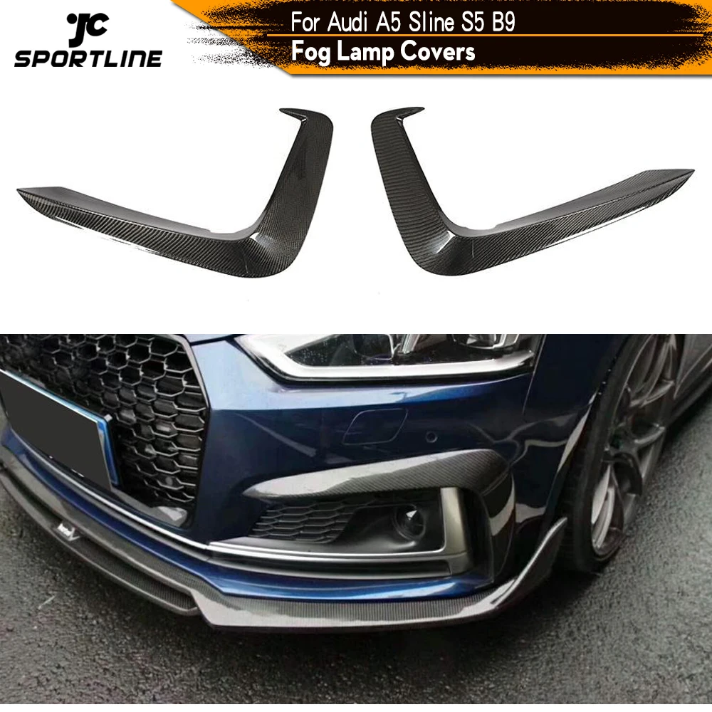 

Front Fog Lamp Cover Trim Fit For Audi A5 Sline S5 2017 2018 2019 FRP Bumper 2PCS Carbon Bumper Fins Canards Carbon Fiber / FRP