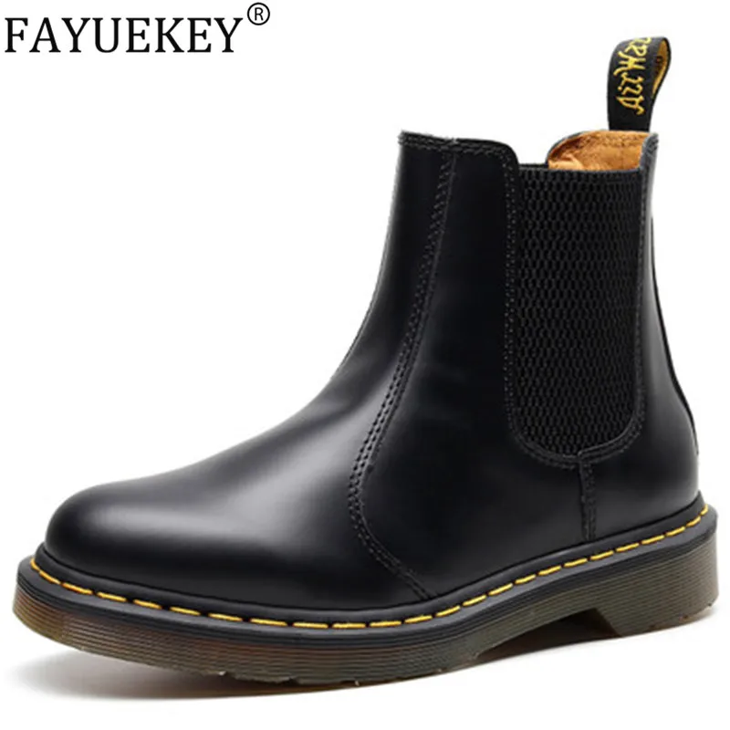 

Boots for Men Women Boots Genuine Leather Motorcycle Shoes Winter Warm Fur Waterproof platform Ankle Boots botas muj
